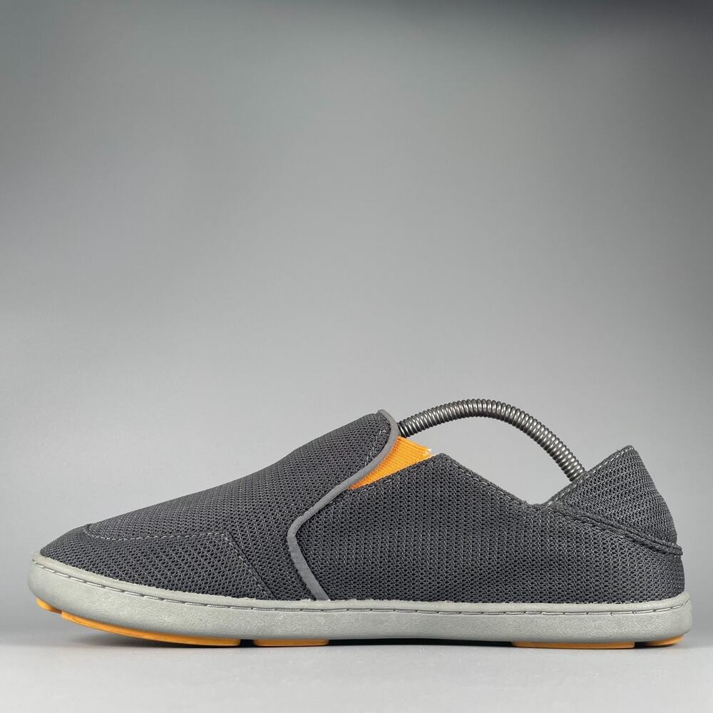 Olukai Nohea Mesh Men's 10.5 Gray Orange Mesh Slip On Loafers Casual Sneaker EUC - Picture 6 of 9